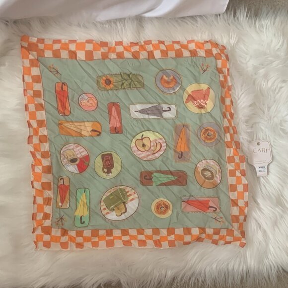 ANTHROPOLOGIE X MAEVE Fall Icons Printed Bandana Scarf - Picture 1 of 3